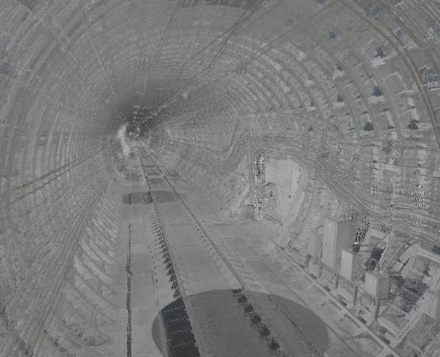 Лазерное сканирование транспортной зоны тоннеля