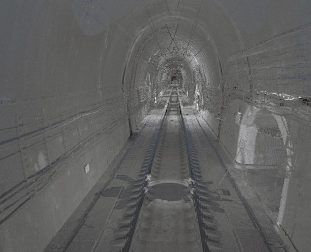Лазерное сканирование транспортной зоны тоннеля